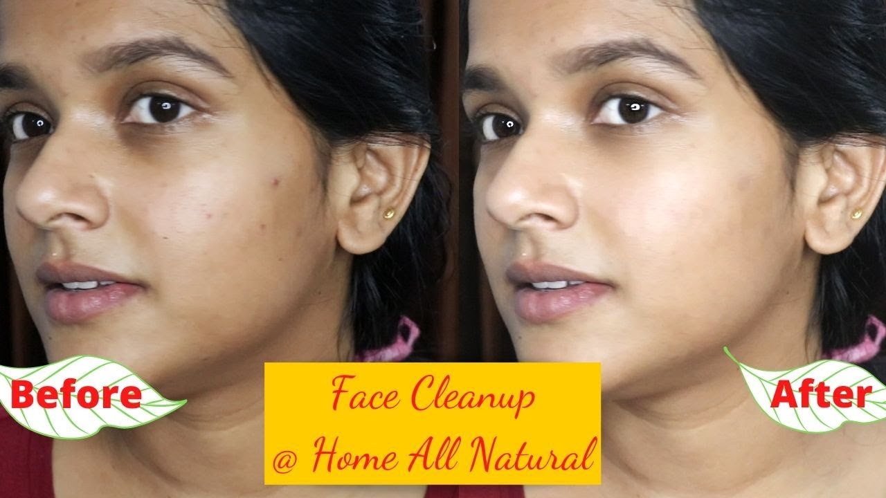 Moteris prieš ir po veido valymo, odos pigmentacijos ir spuogų pagerėjimas