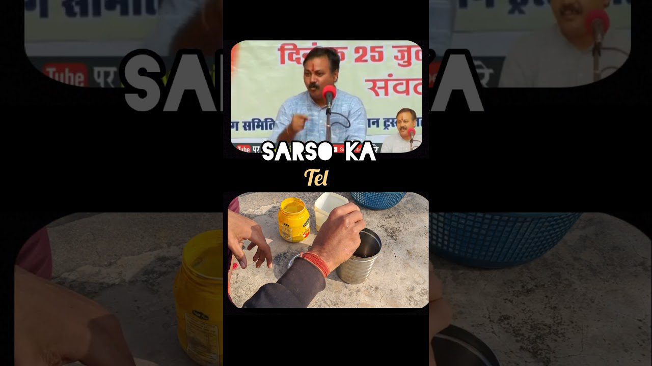 Vyras kalba prie mikrofono virš rankų maišomo aliejaus indelio ir stiklinės.