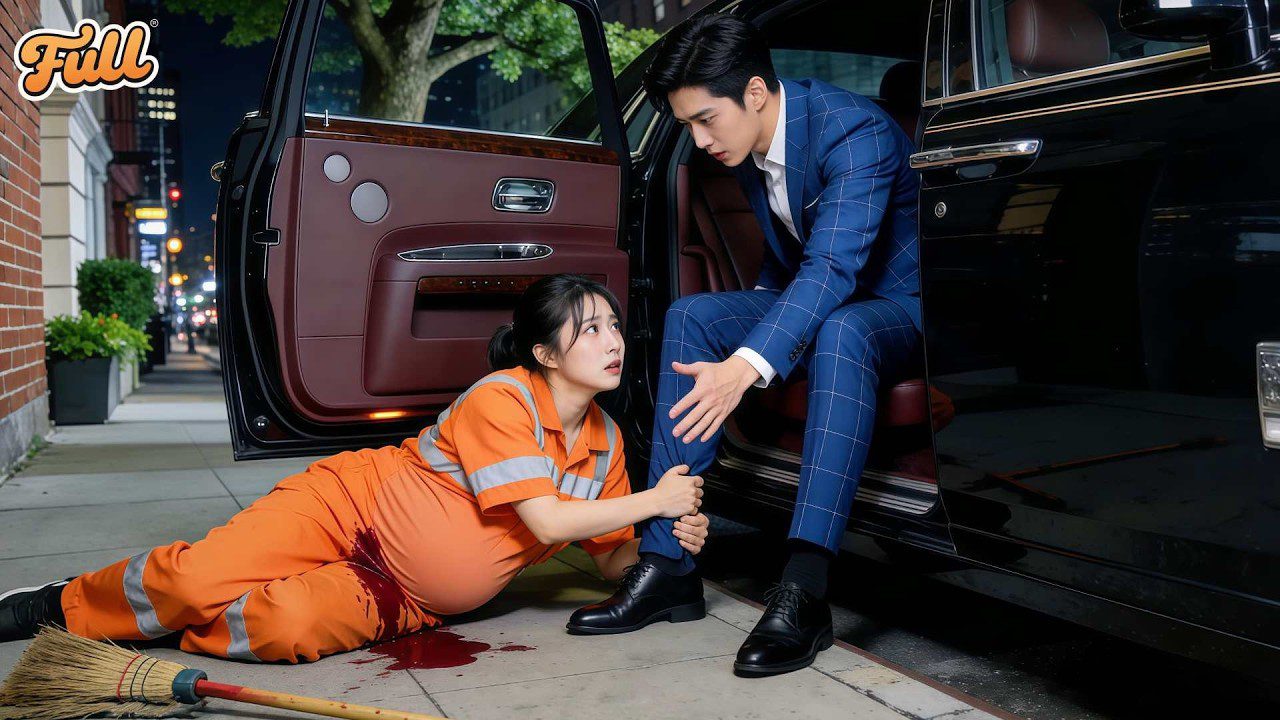 Nuvargusi gatvės valytoja nėščia, kraujuojanti, laikosi vyro kostiumo kelio ieškodama pagalbos