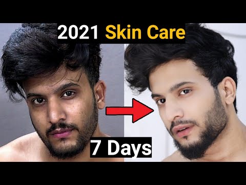 Vyras prieš ir po odos priežiūros, odos pagerėjimas per 7 dienas, rodyklė tarp nuotraukų