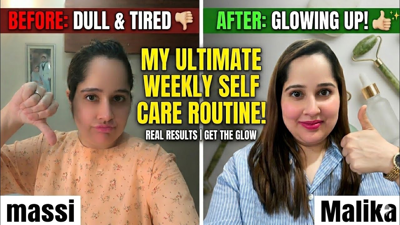 Prieš ir po savęs priežiūros rutinos: išblyškusi į pavargusią, po to spindinti moteris