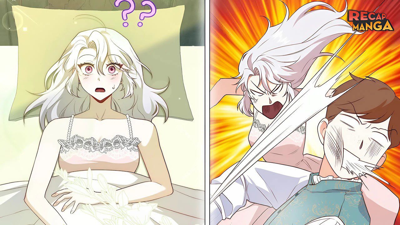 Mergina lovoje išsigandusi, kitoje panelėje ji šaukia ir kumščiu trenkia vyrui į veidą.