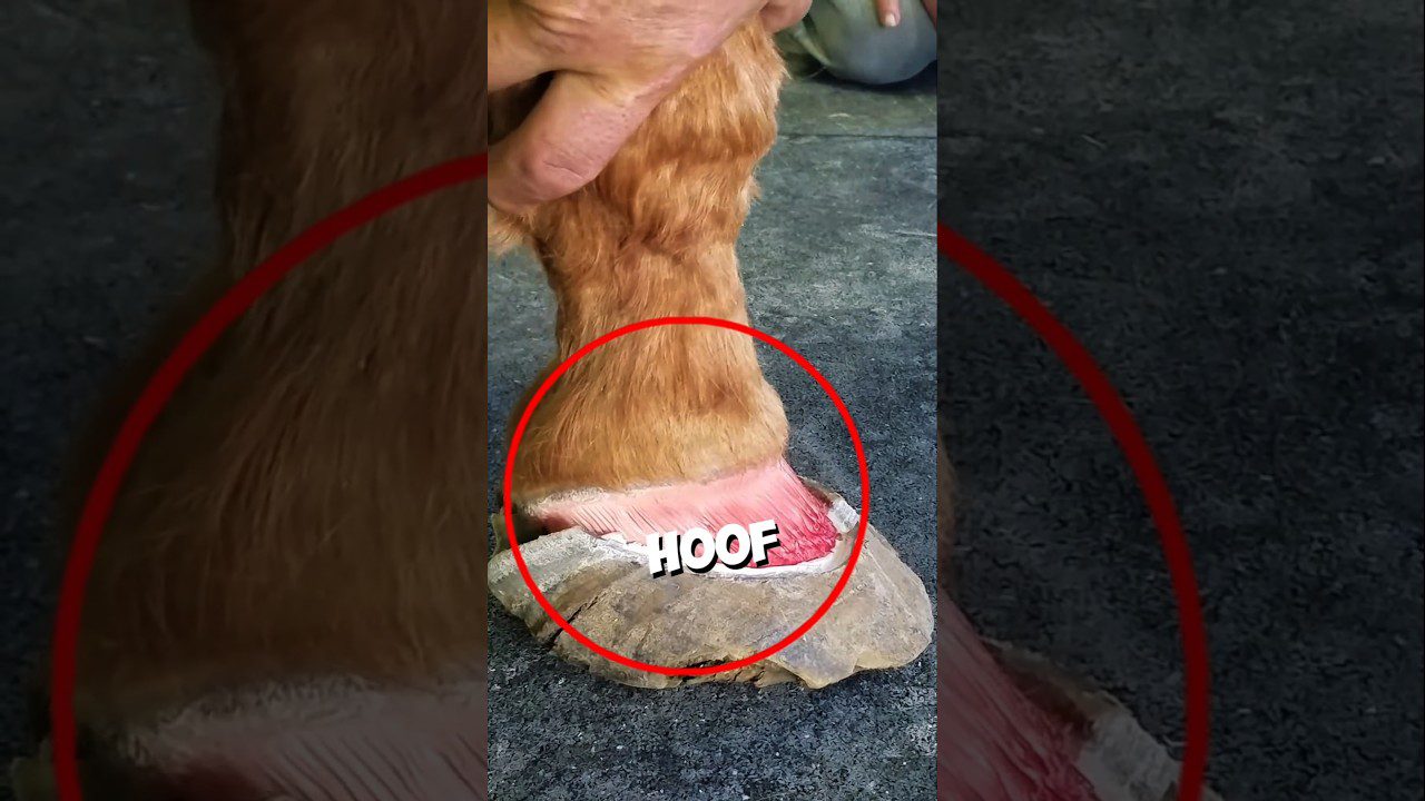 Arklys su pakelta koja, rodomas laisvas kanopos pjūvis ir raudonas užrašas HOOF.